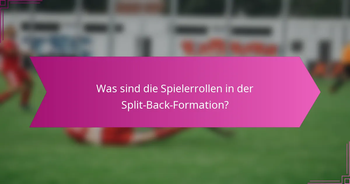 Was sind die Spielerrollen in der Split-Back-Formation?
