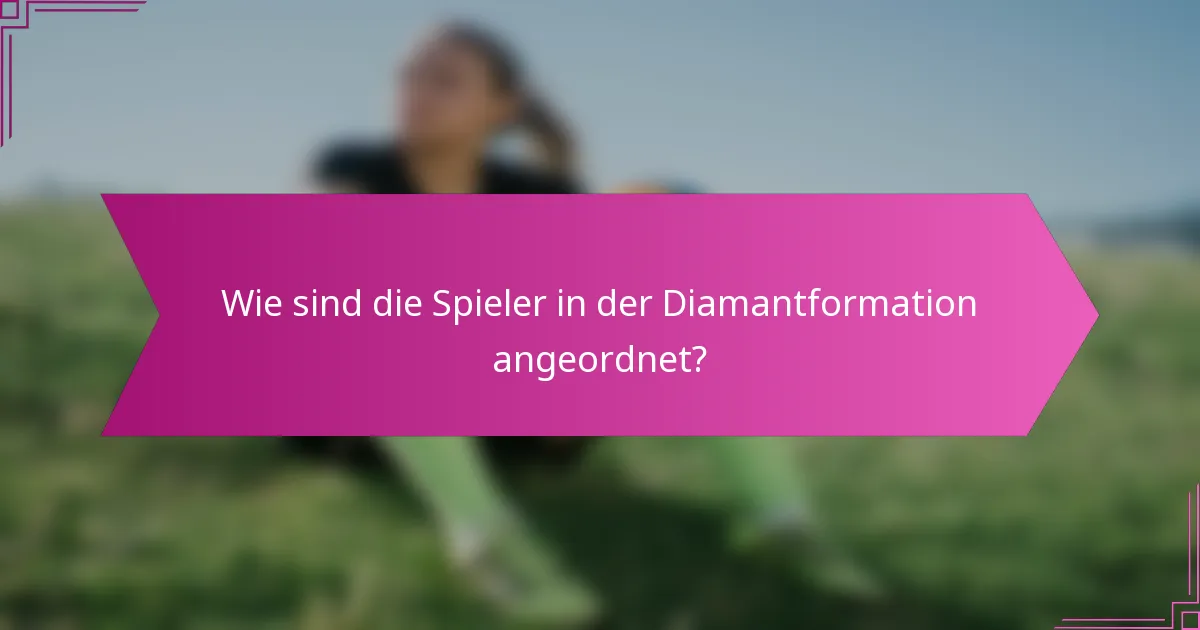 Wie sind die Spieler in der Diamantformation angeordnet?